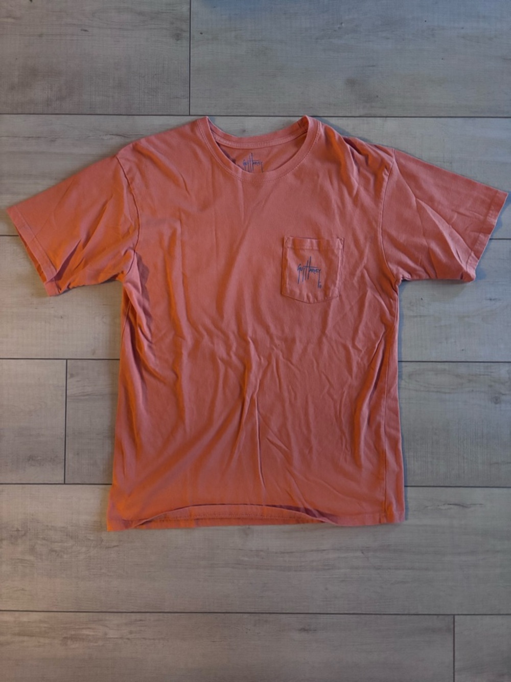Guy Harvey Men's Orange Graphic Fishing T-Shirt Coastal Summer Size L - Picture 3 of 5